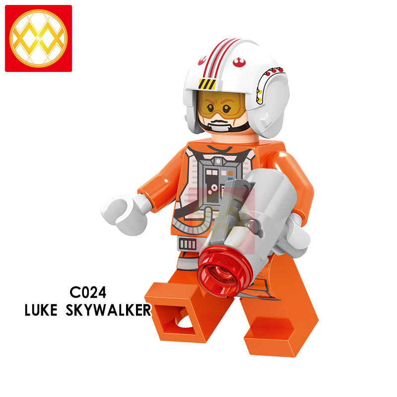 C023-030 REY LUKE SKYWALKER FIRST ORDER OFFICER SABINE WREN AHSOKA TANO KIT FISTO C APTAION JAG SNOWTROOPER Building Blocks Kids Toys