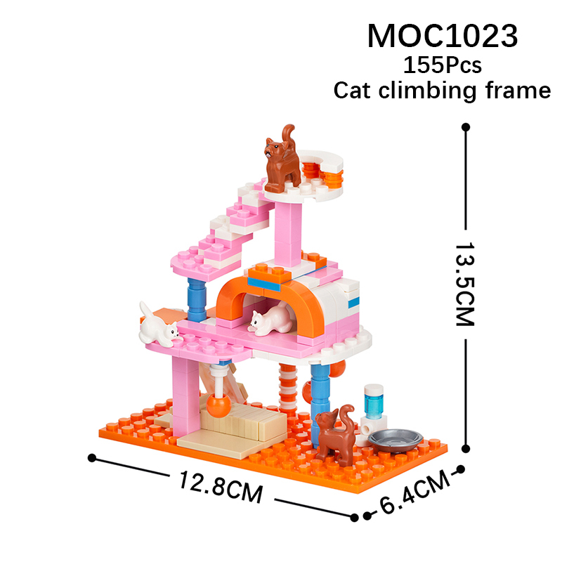 MOC1023 City Series Cat Climbing FrameBuilding Blocks Bricks Kids Toys for Children Gift MOC Parts