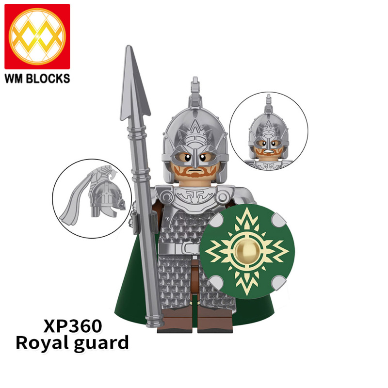 KT1046 Royal Axe Guard Sword and Shield Hand Royal Lance Guard Archer Shield Axe Royal Gun Guard Throwing Axe Dagger Building Blocks Kids Toys