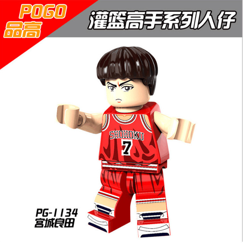 PG8092 Anime Cartoon SLAM DUNK Sakuragi Hanamichi Hisashi Mitsui Akagi Takenori Miyagi Ryota Kaede Rukawa Haruko Akagi Action Figure Building Blocks K