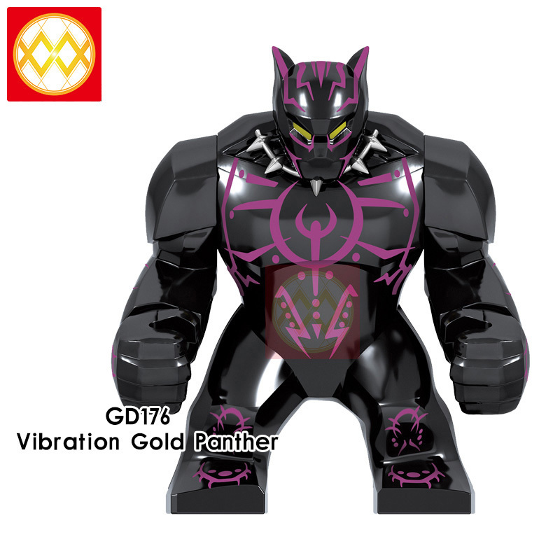 GD174-176 Black Panther Super hero Former Panther Vibration Gold Panther Building Blocks Kids Toys