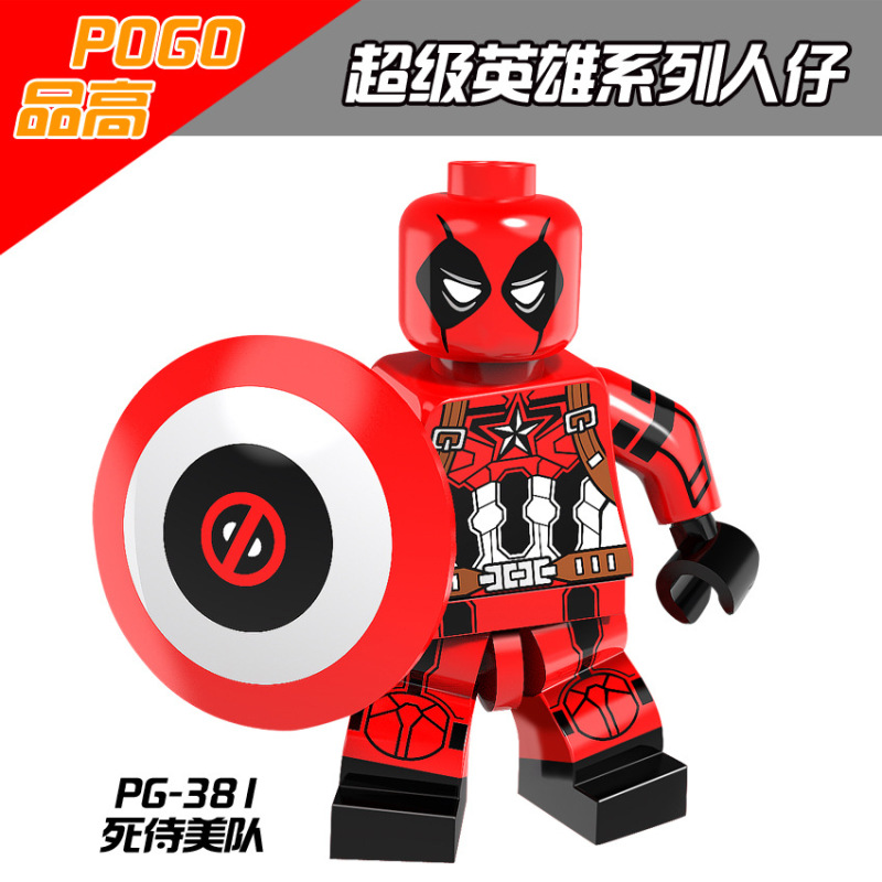 PG8093 Movie Series Super Hero Bane Wolverine Deadpool Captain America Batman Miss America Action Figure Building Blocks Kids Toys