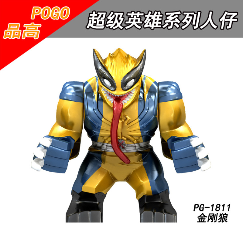 PG8139 Movie Series Super Hero Big Figure Carnage Kingpin Wolverine Venom Deadpool Groot Coyote Toxin Action Figures Building Blocks Kids Toys