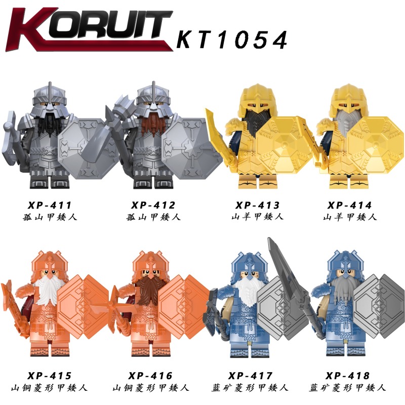 KT1054 Lone Mountain Dwarf Capricorn Dwarf Orichalcum Diamond Armor Dwarf Blue Mine Diamond Armor Dwarf Building Blocks Kids Toys