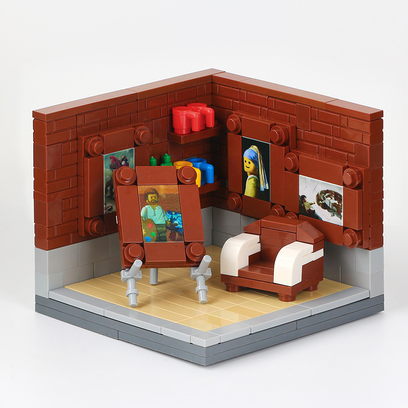 MOC0081 City Series Furniture Decoration Scene Office Auditorium Rescue Room Bedroom Studio Bathroom Building Blocks Bricks Kids Toys for Children Gif