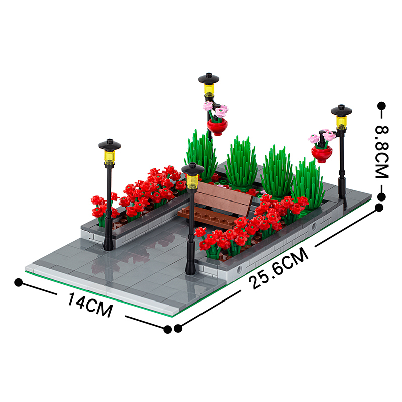 MOC4057 City Series Street View Flower Bed Building Blocks Bricks Kids Toys for Children Gift MOC Parts