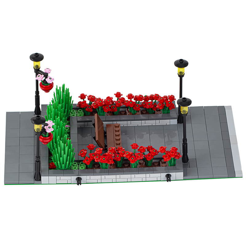 MOC4057 City Series Street View Flower Bed Building Blocks Bricks Kids Toys for Children Gift MOC Parts