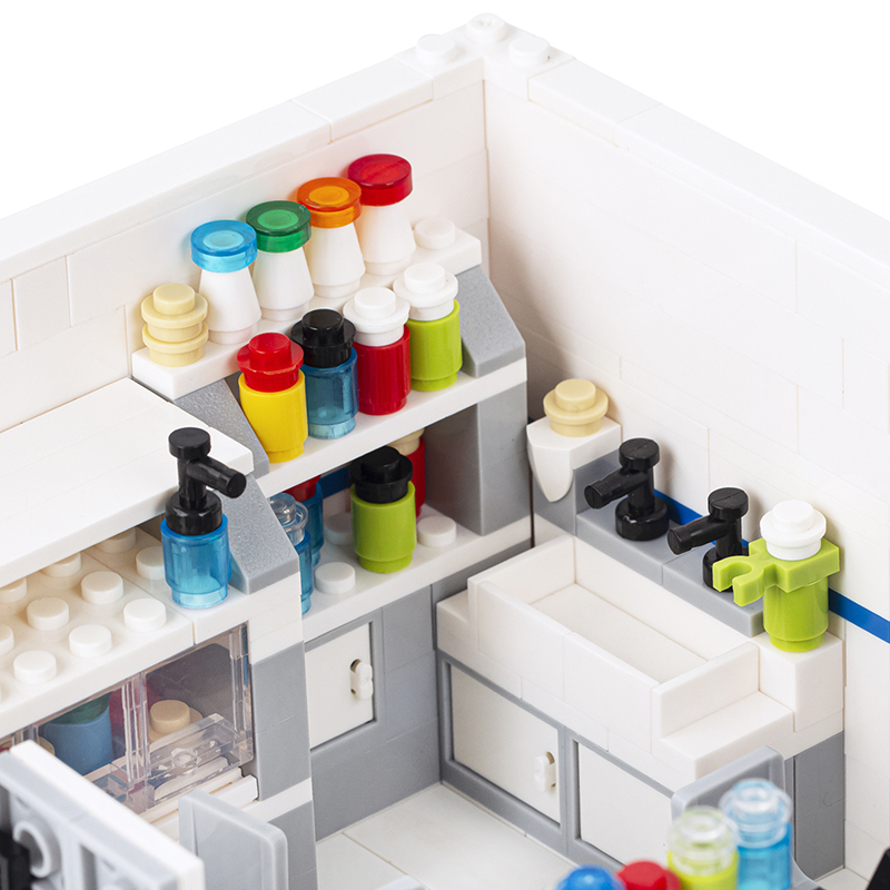 MOC4050 City Series Hospital Pharmacy Building Blocks Bricks Kids Toys for Children Gift MOC Parts