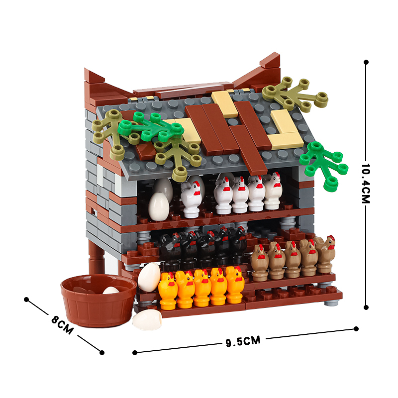 MOC0023 Farm Series Chicken Coop Building Blocks Bricks Kids Toys for Children Gift MOC Parts