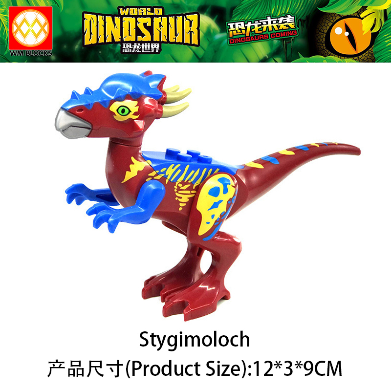 Mini Action Figure Small Dilophosaurus Velociraptor Pteranodon Stygimoloch Building Blocks Education Scale Animal Dinosaur Toys