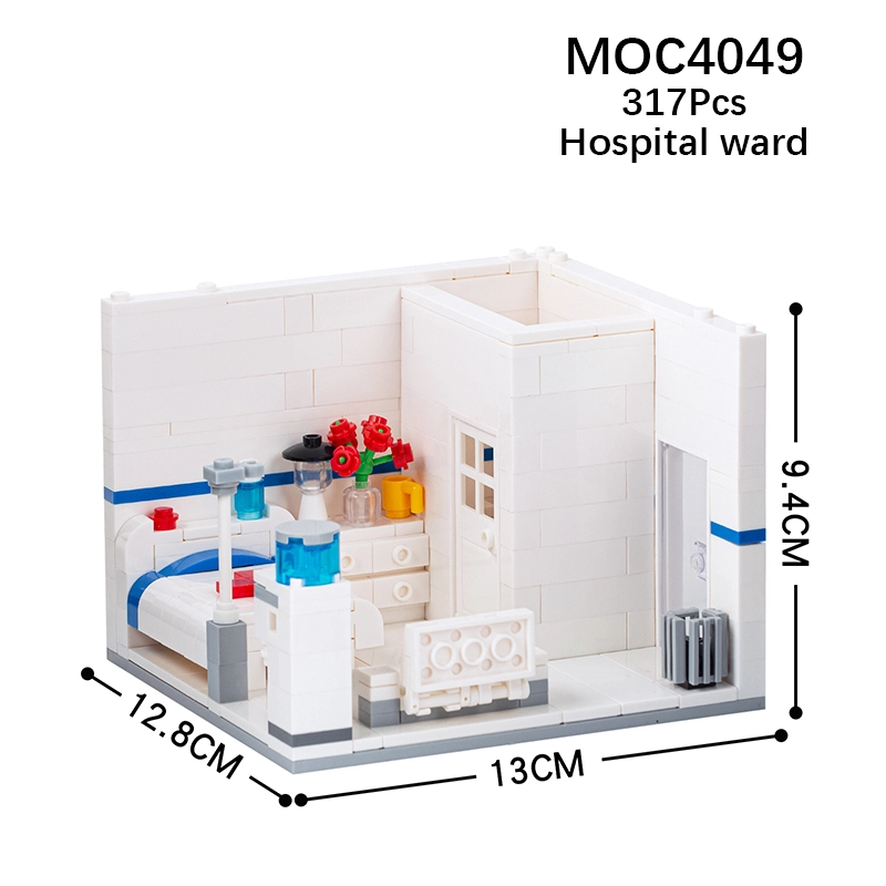 MOC4049 City Series Hospital Ward Building Blocks Bricks Kids Toys for Children Gift MOC Parts