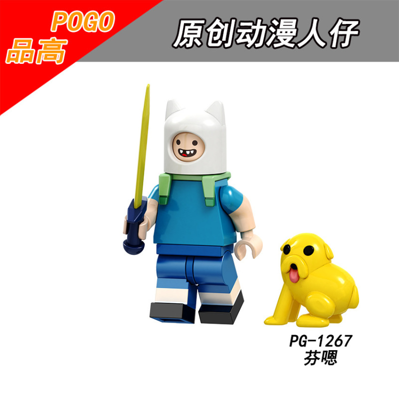 PG8141 Cartoon Series Adventure Time Finn Jake Bonnibel Bubblegum The Ice King Flame Action Figure Building Blocks Kids Toys