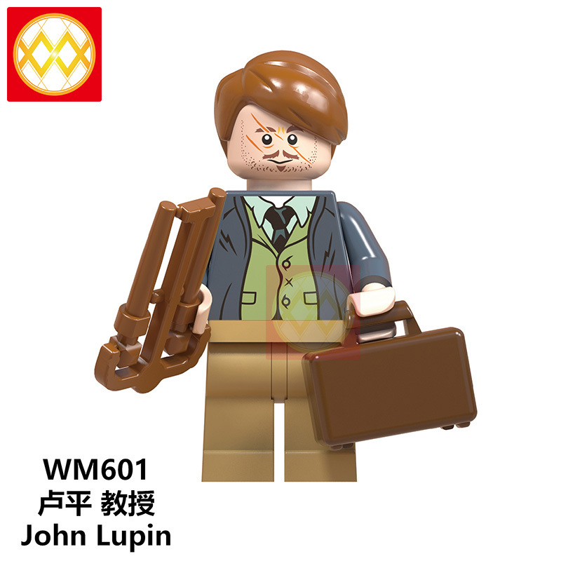 WM6046 Harry Series Potters Moody Trolley Witch Ron Weasley Malfoy Remus John Lupin Susan Bones Action Building Blocks Kids Toy