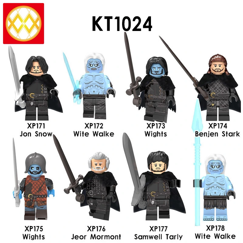 KT1024 John Snow White Walke Wights Benjen Stark Jeor Mormont Samwell Tarly Game of Thrones Building Blocks Kids Toys