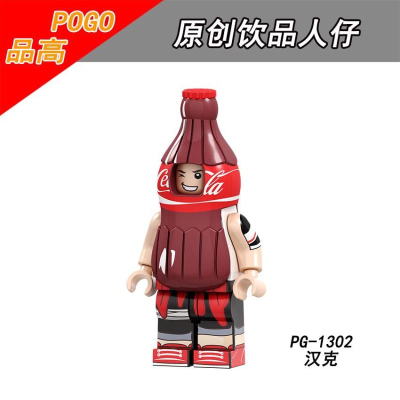 PG8134 Cartoon Drinks Series Pure Milk Sprite Fanta Cola Pepsi Action Figure Building Blocks Kids Toys