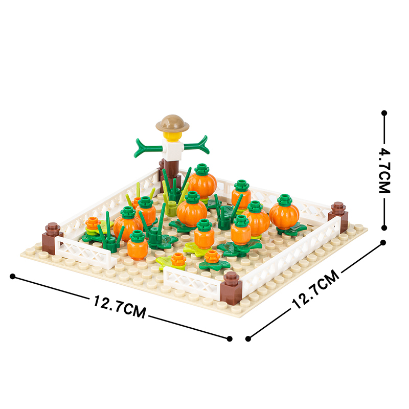 MOC Farm Series Vegetable Field Tomato Garden Seedling Base Pineapple Field Pumpkin Field Building Blocks Bricks Kids Toys for Children Gift MOC Parts