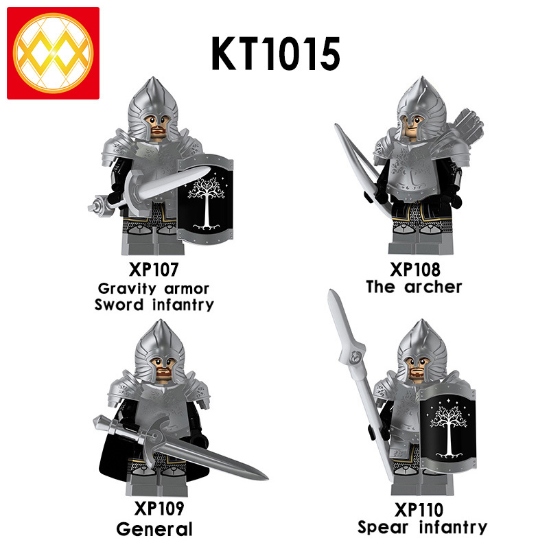 KT1015 Gravity Armor Sword Infantry The Archer General Spear Infantry Medieval Castles Building Blocks Kids Toys