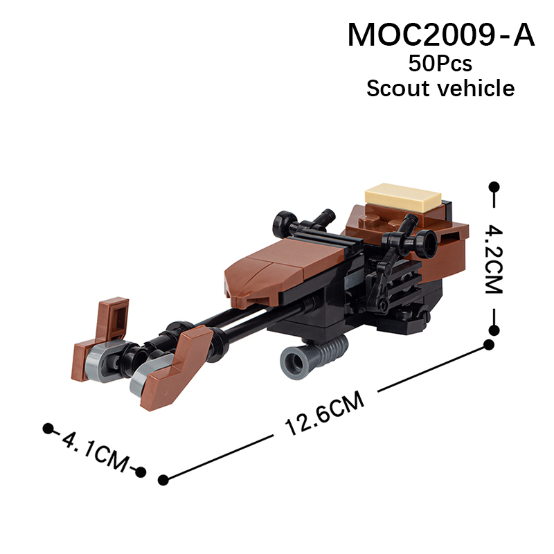 MOC2009-A Star wars Series Scout Flying Vehicle Stormtrooper Speeder Bike Building Blocks Bricks Kids Toys for Children Gift MOC Parts