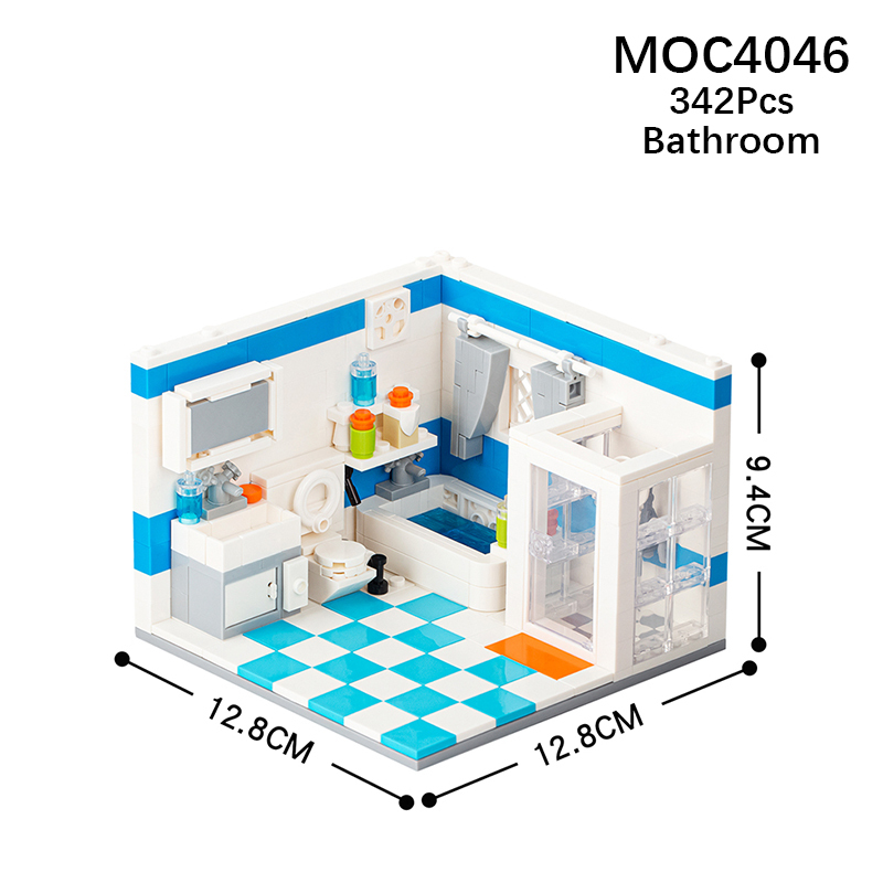 MOC4046 City Series Bathroom Scene Building Blocks Bricks Kids Toys for Children Gift MOC Parts