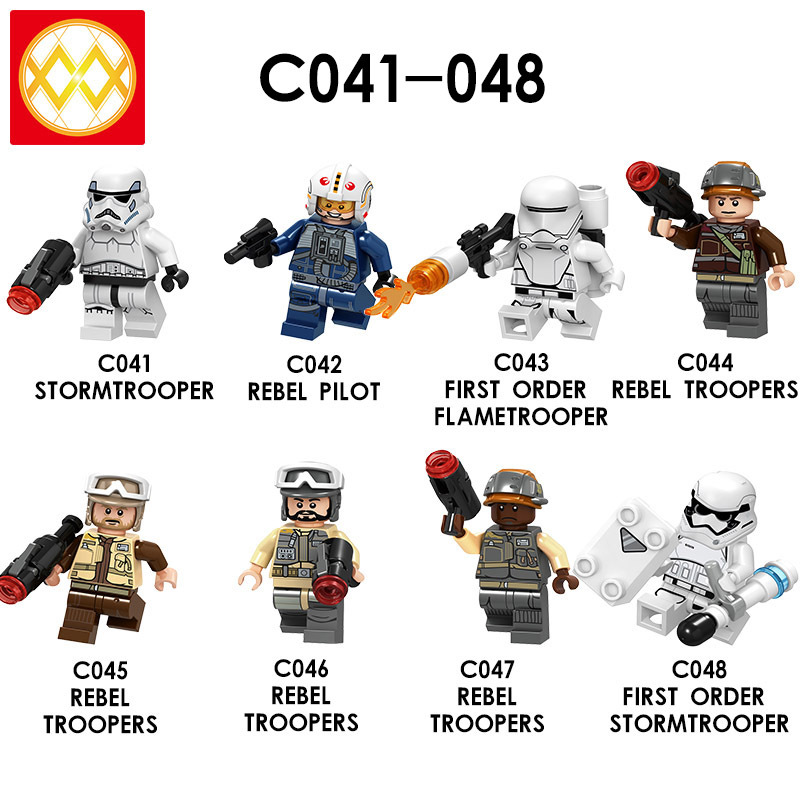 C041-048 STORMTROOPER REBEL PILOT FIRST ORDER FLAMETROOPER REBEL TROOPERS Building Blocks Kids Toys