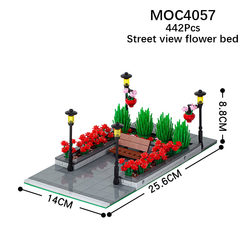 MOC4057 City Series Street View Flower Bed Building Blocks Bricks Kids Toys for Children Gift MOC Parts