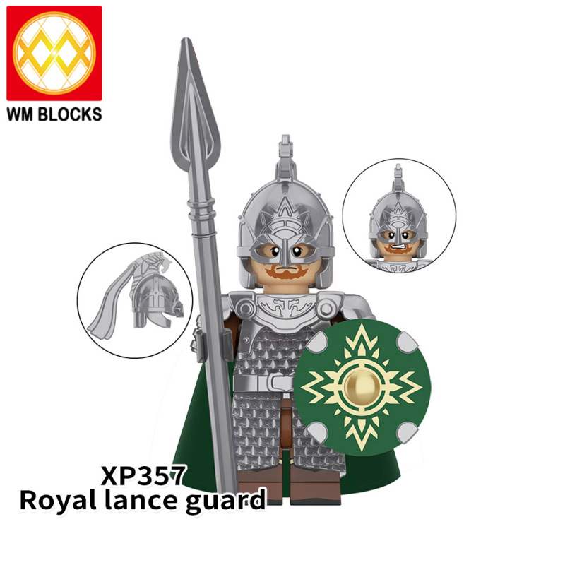 KT1046 Royal Axe Guard Sword and Shield Hand Royal Lance Guard Archer Shield Axe Royal Gun Guard Throwing Axe Dagger Building Blocks Kids Toys
