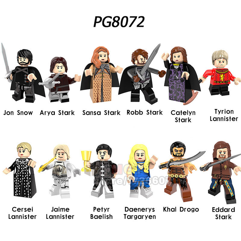 PG8072 A Song of Ice and Fire Jon Snow Arya Sansa Robb Eddard Tyrion Cersei Jaime Petyr Baelish Daenerys Targaryen Khal Drogo Action Figure Building B
