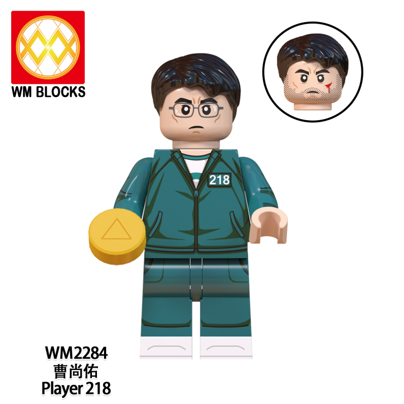 WM6131 Squid Game Building Block Korean TV Series 123 Wooden Man Pinball Game Mini Action Block Bricks Figure Toy KDL808