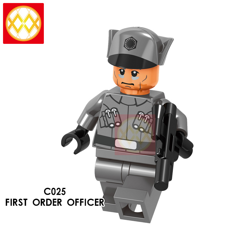 C023-030 REY LUKE SKYWALKER FIRST ORDER OFFICER SABINE WREN AHSOKA TANO KIT FISTO C APTAION JAG SNOWTROOPER Building Blocks Kids Toys