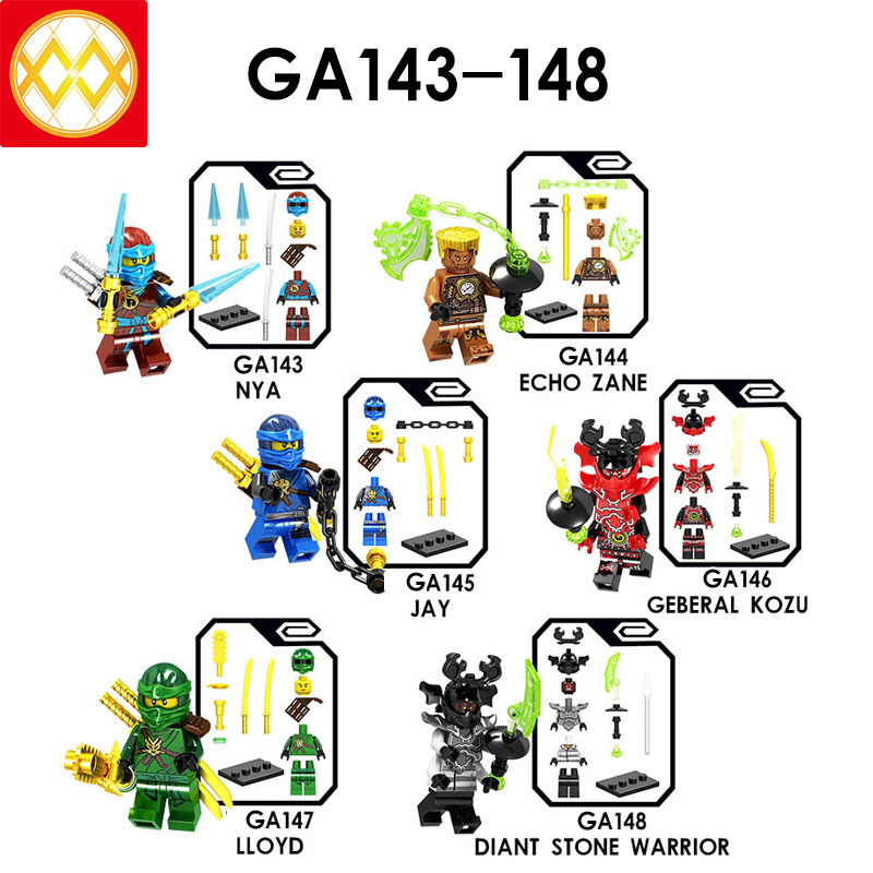 GA143-148 NYA ECHO ZANE JAY GEBERAL KOZU LLOYD DIANT STONE WARRIOR Building Blocks Kids Toys