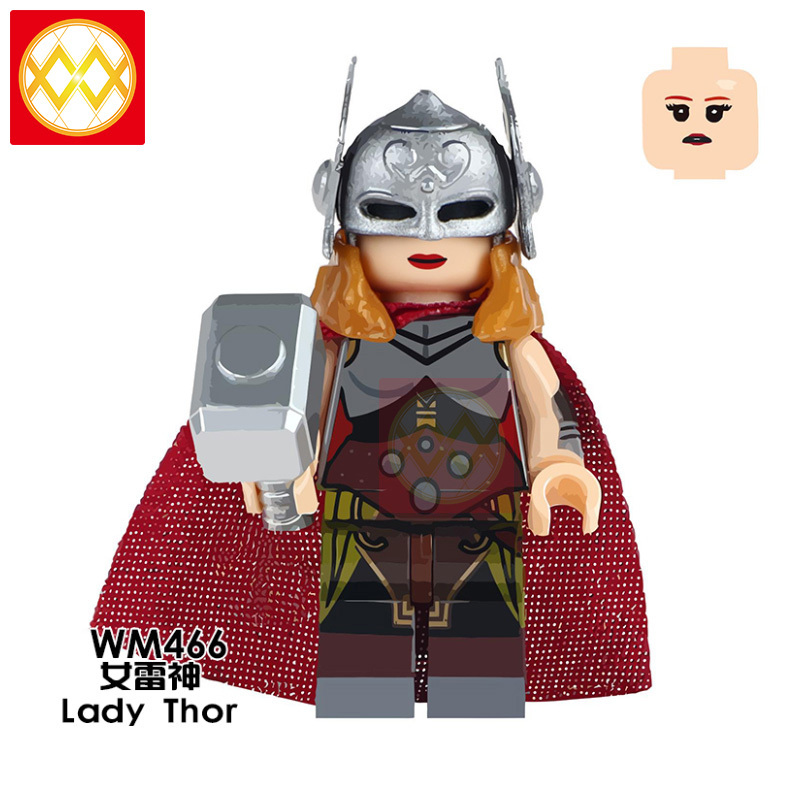 WM6024 Super Hero Heimdallr Lady Loki Lady Knight Scarlet Witch Lady Thor Assembly Building Blocks Children Toys