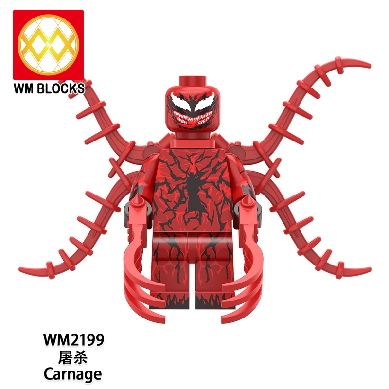 WM6120 Movie Eddie Brock Venom Scream Carnage Cletus Kasady Building Blocks Action Figure For Kids Toys