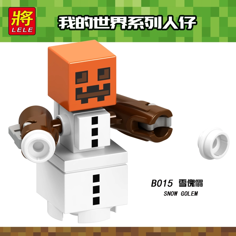 B009-016 VILLAGER SKEL ETOWWI THER SKELETON ZOMBIE VILLAGER WITCH SNOW GOLEM CHARGED CREEPER Building Blocks Kids Toys