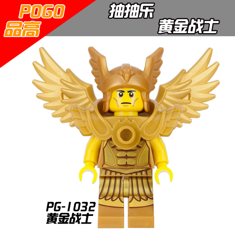 PG8061 Cartoon Series Medusa Rocket Boy Gingerbread Man Statue of Liberty Buzz Lightyear Chicken Man Golden Warrior Unicorn Action Figure Building Blo