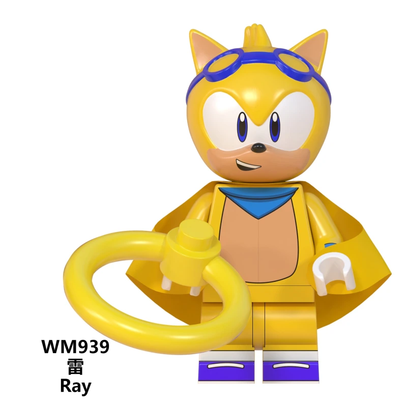 WM6087 New Sonic Cartoon Ray Cream the Rabbit Tikal Dr. Eggman Mini Action Model Building Block Figures Gift For Children Toys