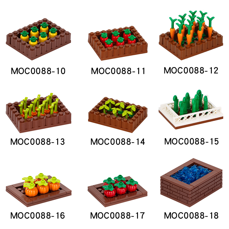 MOC0088 City Series Decoration Flowers Fruit and Vegetable Fields Building Blocks Bricks Kids Toys for Child