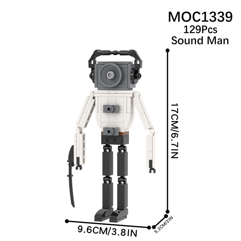 MOC1339 Creativity series Skibidi Toilet Brick Sound Man Character Model Building Blocks Bricks Kids Toys for Children Gift MOC Parts