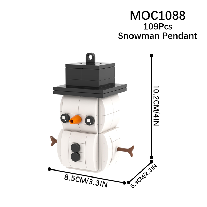MOC1088 Christmas Series Snowman Pendant Decoration Building Blocks Bricks Kids Toys for Children Gift MOC Parts