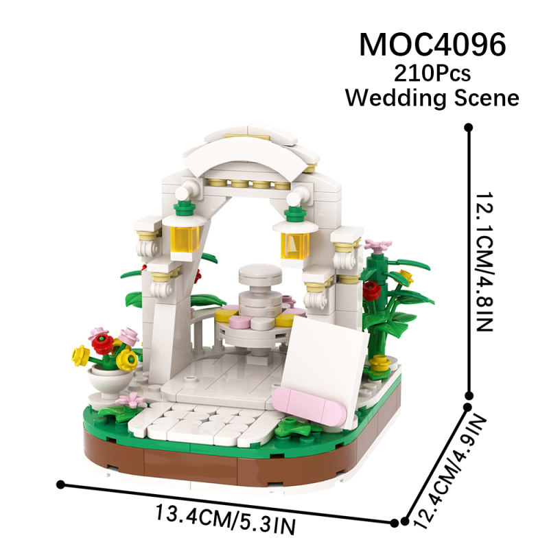 MOC4096 City Series Outdoor Wedding Scene Model Building Blocks Bricks Kids Toys for Children Gift MOC Parts