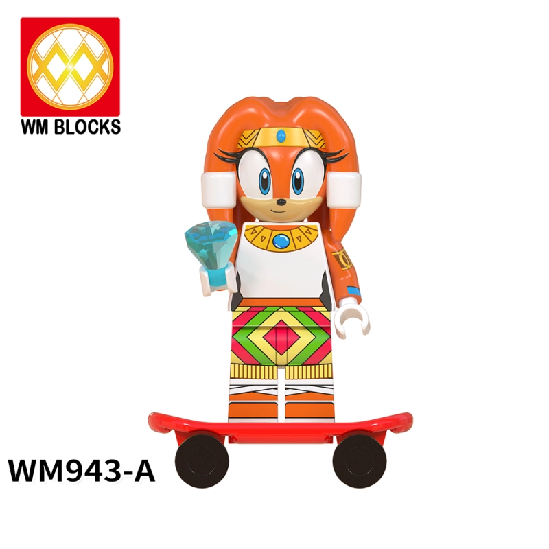 WM6087-A Game Series Sonic Ray Rabbit Big The Cat Charmy Bee Tikal Dr.Eggman Blaze Storm Action Figure Building Blocks Kids Toys