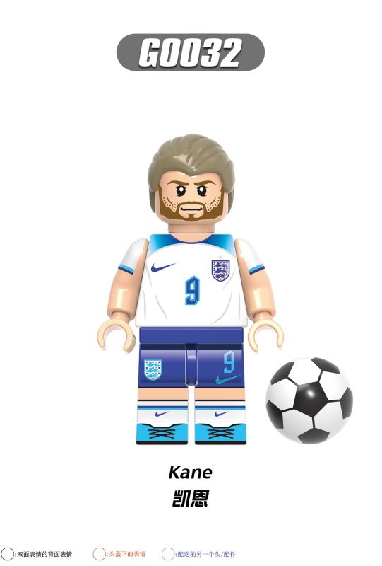 G0104 Athletes Sun Heung Min Virgil Eriksen Su a rez Lewandowski Raul Pedri Kane Action Figure Building Blocks Kids Toys