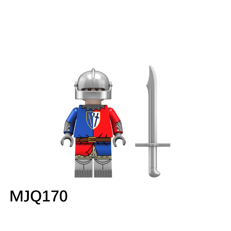 MJQ169-172  Military One-Handed Sword Fighter Machete Fighter Scottish Sword Warrior Scottish Broadswordsman Action Figures Building Blocks Kids Toys