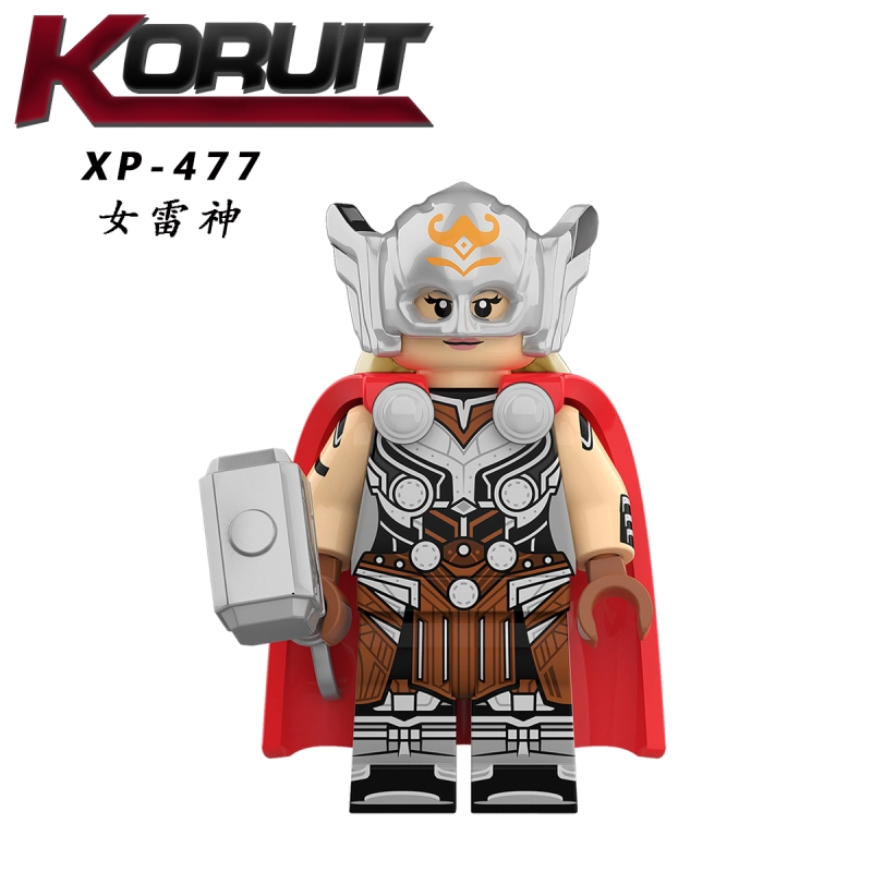 KT1062 Marvel Super Hero Thor Valkyrie Mighty Thor Korg Zeus Gorr Groot Action Figure Building Blocks Kids Toys