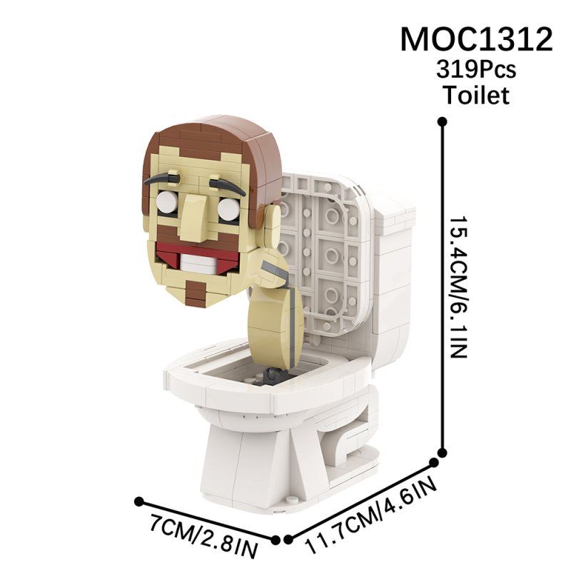 MOC1312 Creativity series Skibidi Toilet Brick Toilet man Character Model Building Blocks Bricks Kids Toys for Children Gift MOC Parts