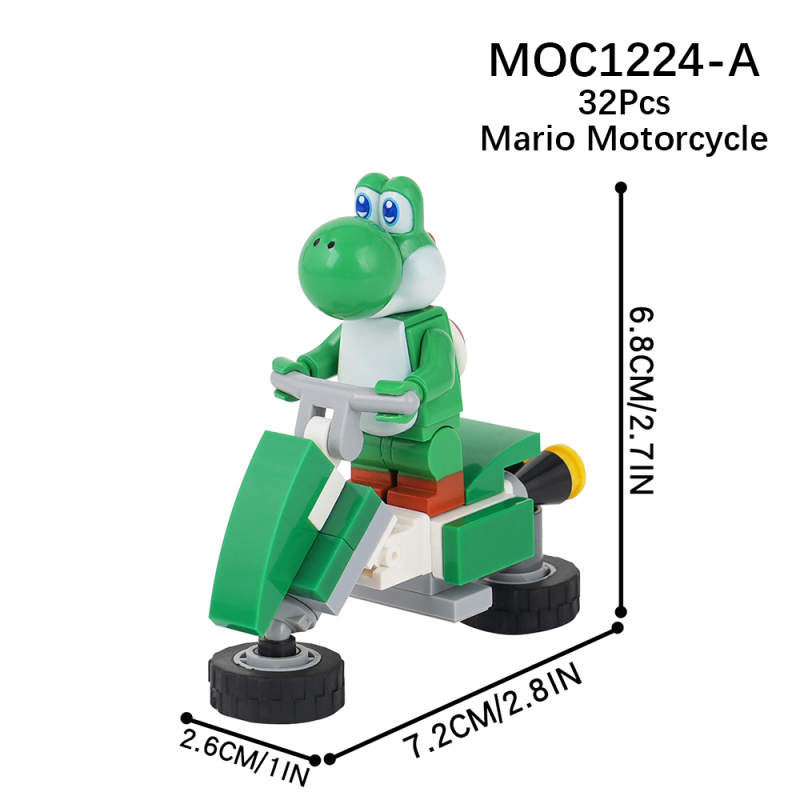 MOC1224 Creativity series Mario motorcycle Model Building Blocks Bricks Kids Toys for Children Gift MOC Parts