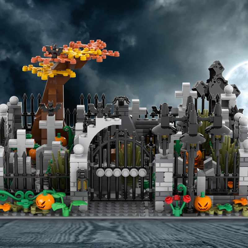 MOC1070 Creativity series Halloween Cemetery Building Blocks Bricks Kids Toys for Children Gift MOC Parts