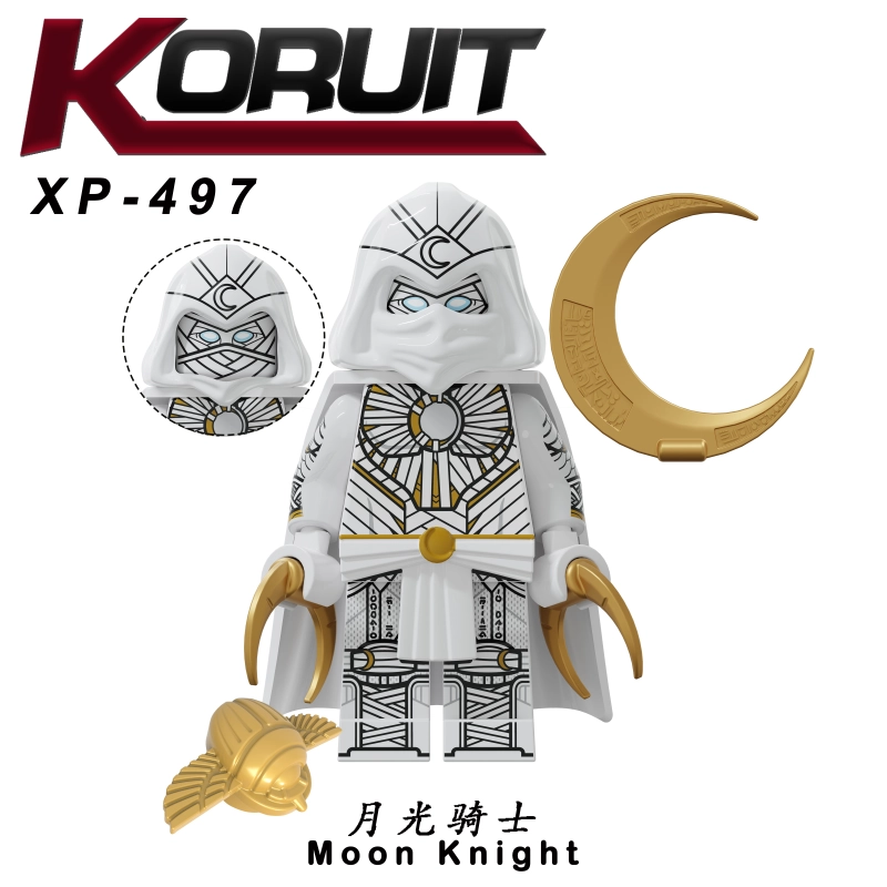 KT1065 Marvel Super Hero Moon Knight Khonsu Action Figure Building Blocks Kids Toys