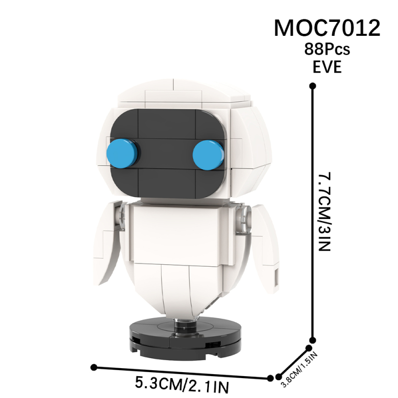 MOC7012 Creativity series Walle Cartoon EVE Action Figure Model Building Blocks Bricks Kids Toys for Children Gift MOC Parts