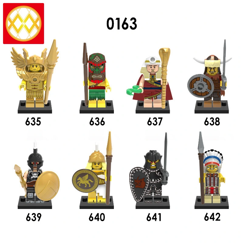 X0163 Medieval Saint Seiya Aborigines Tutankhamun Hun Warrior Ares Athena Evil Knight Chief Action Figure Building Blocks Kids Toys