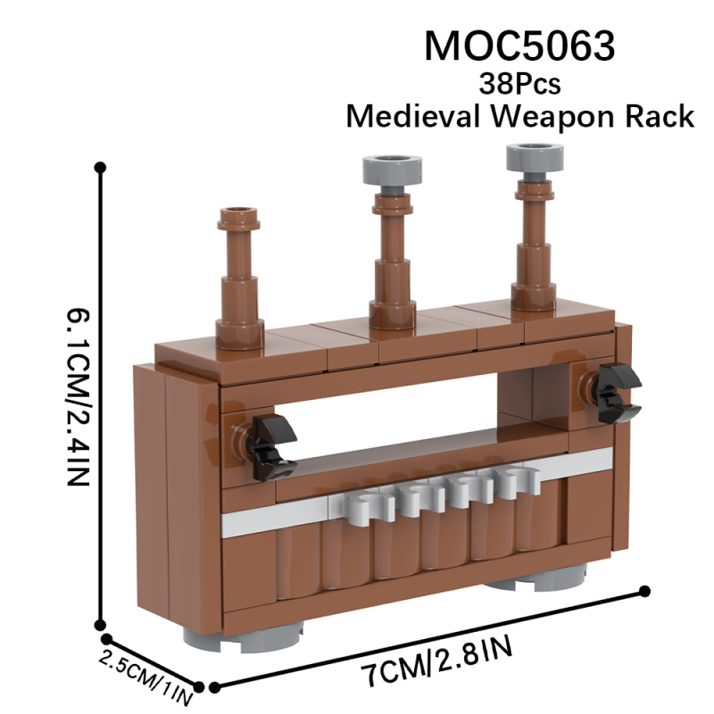 MOC5063 Military Series Medieval Weapon Racks Armors Building Blocks Bricks Kids Toys for Children Gift MOC Parts